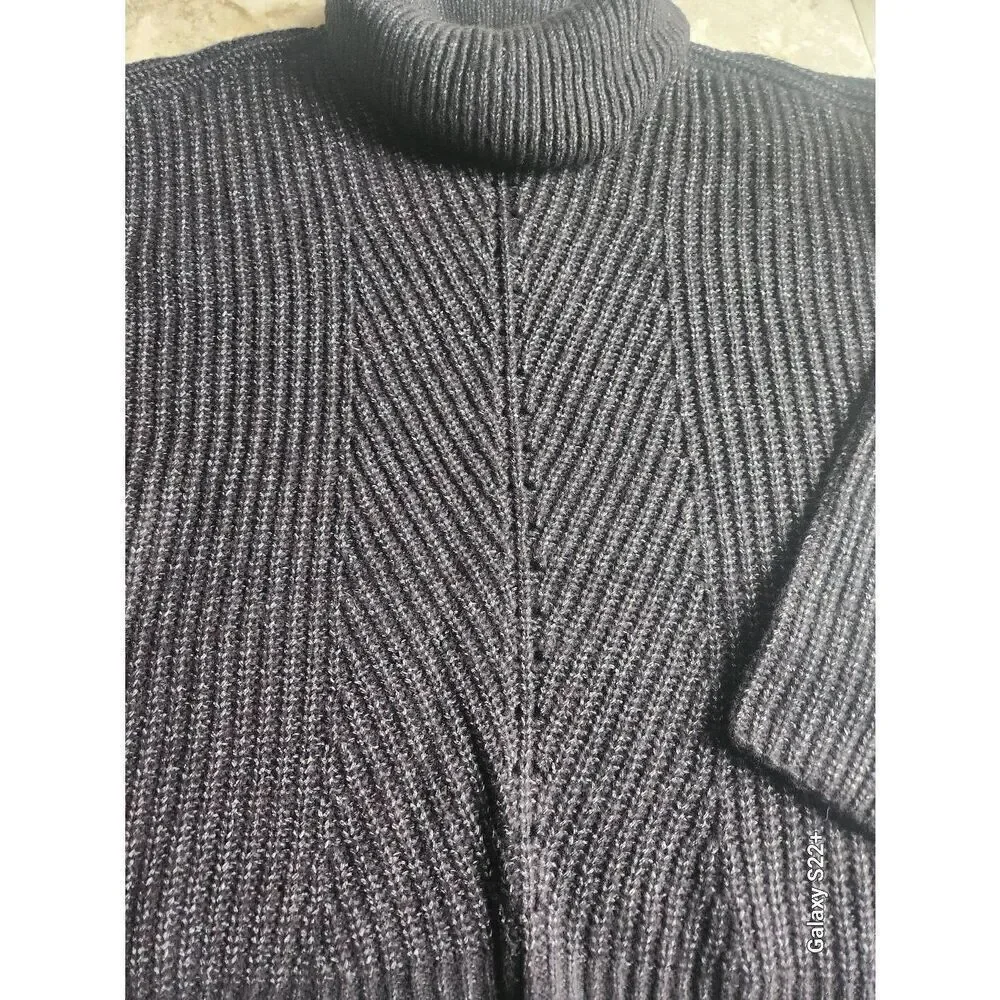 S5 Time and Tru cowl neck sweater charcoal ribbed knit NWT - Picture 9 of 12
